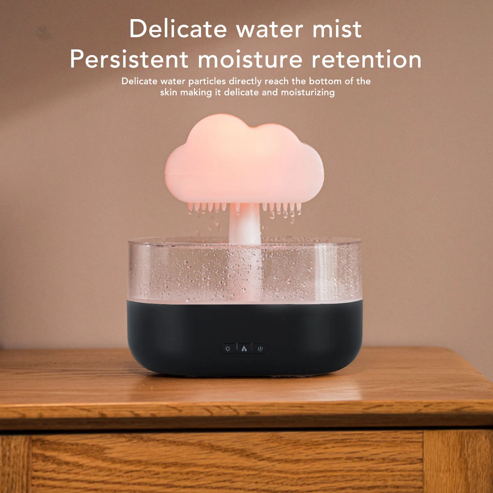 200ml Rain Cloud Humidifier with 7 Colors LED Light Adjustable USB Powered Cloud Aromatherapy Diffuser for Sleeping Relaxing