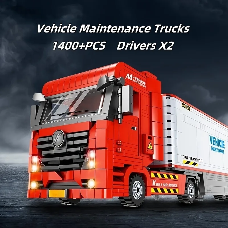 

Technical City Mobile Vehicle Maintenance Station Building Blocks Auto Repair Set Repair Tools Assemble Brick Model Toy Kid Gift