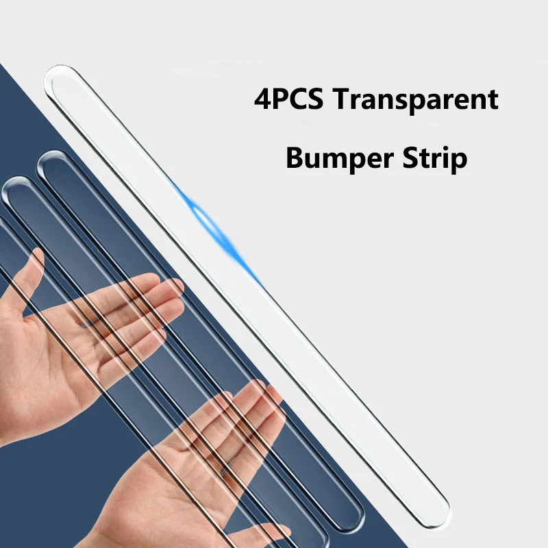 

4PCS Extended Car Door Bumper Strip Transparent Body Protector Anti-scratch & Anti-scuff Protective Strip Body Decoration Strip