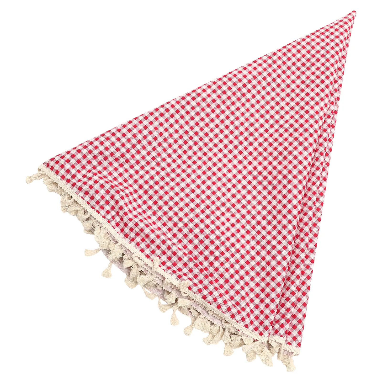 

Round Tablecloth Decorative Checkered Pattern Premium Material for Dining Room Coffee Table Outdoor Terrace Protection