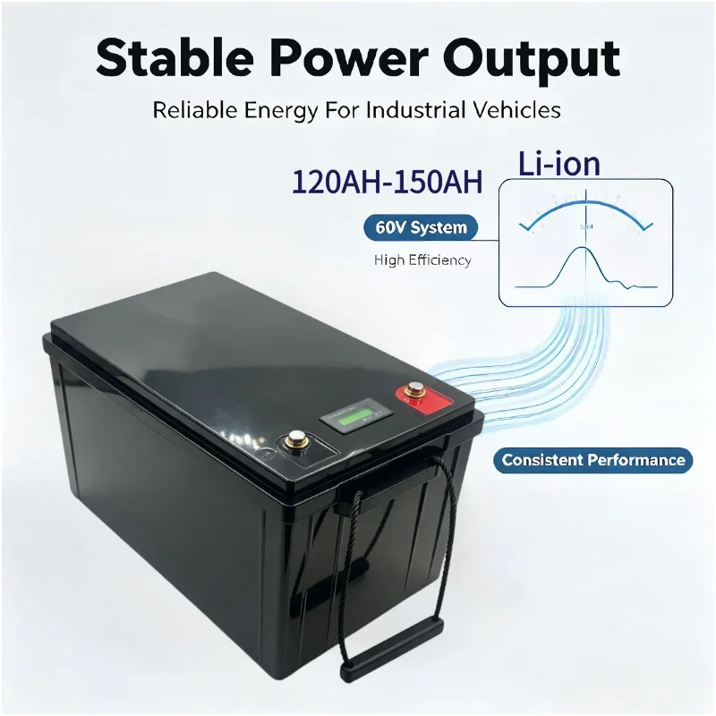 60V 150Ah Waterproof Lithium Ion Battery With BMS & 10A Charger, Rechargeable Power for 6000W Scooter, AGV Robot, Go Kart, Elect