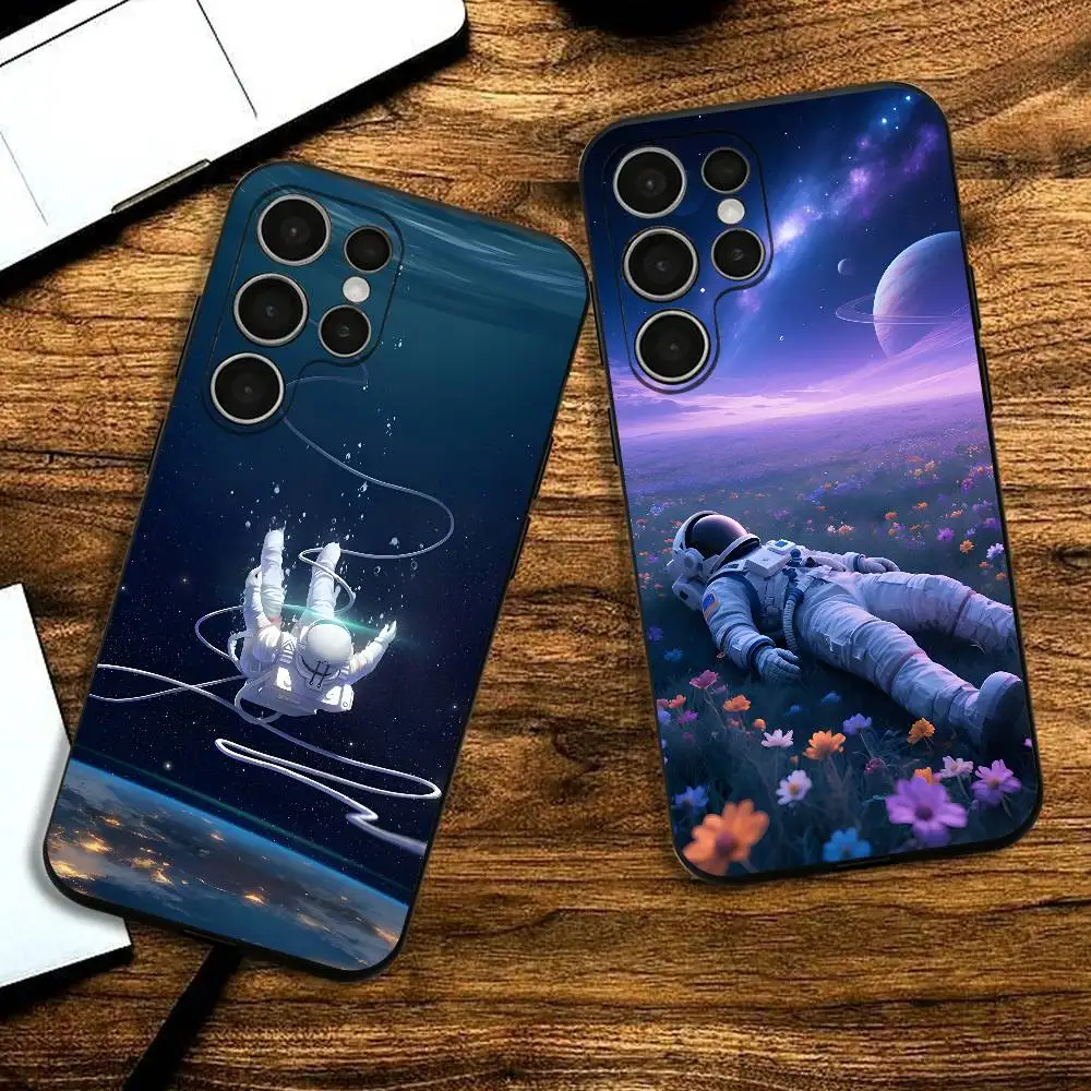 

Magic Astronaut Silicone Case For Samsung S25 24 23 22 21 20 Plus Ultra 5G Lite Shockproof Cover