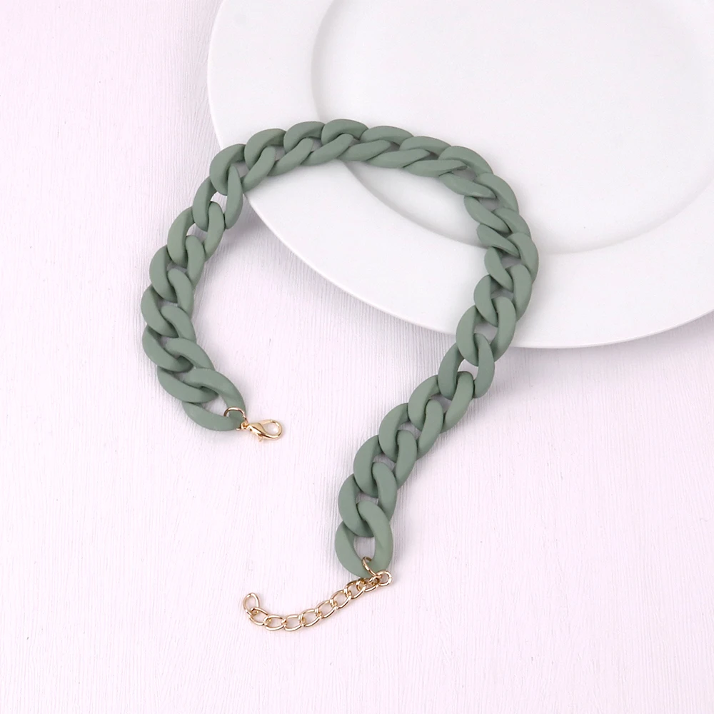 FishSheep Trendy Bunte Acryl Kette Choker Halsketten Für Frauen Aussage Matte Harz Breite Kette Kragen Hals Schmuck 2022 Neue – Detail 5