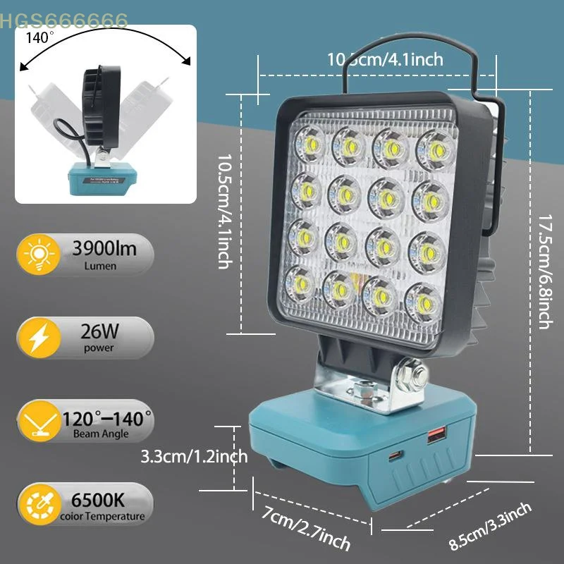 

Compact 18V BL1830 Battery Base with Built-in LED Light for Workshops and Garages