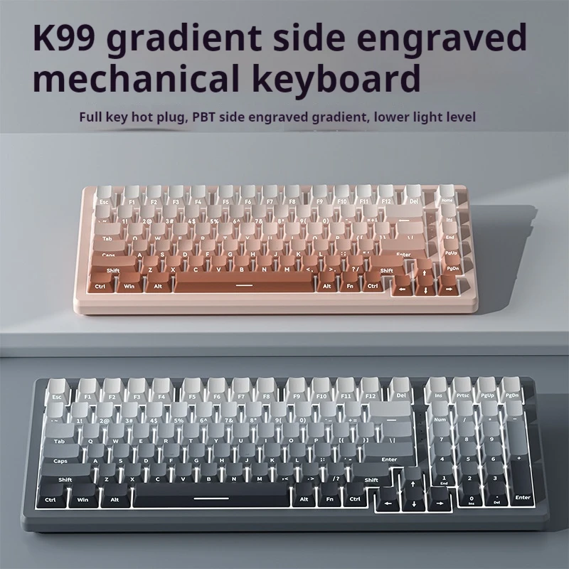 

K99 Side Engraved Gradient Pbt Mechanical Keyboard With Hot Swappable Tea Axis And Customized Gaming And Esports Wired Keyboard