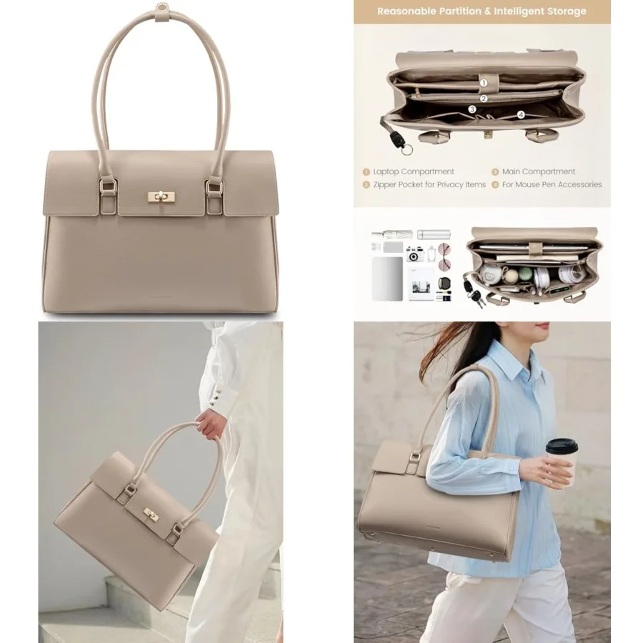 LOVEVOOK Laptop Bag for Women Work Tote Messenger Bag Waterproof Busess Office Professional Handbag Shoulder Bag