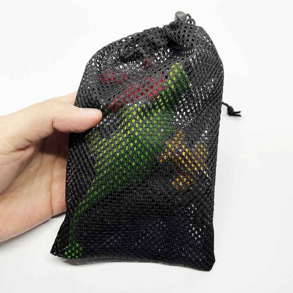 10 PCS Storage Bag Mesh Bags Drawstring Heavy Duty Small Black Organizer Polyester Outdoor Travel