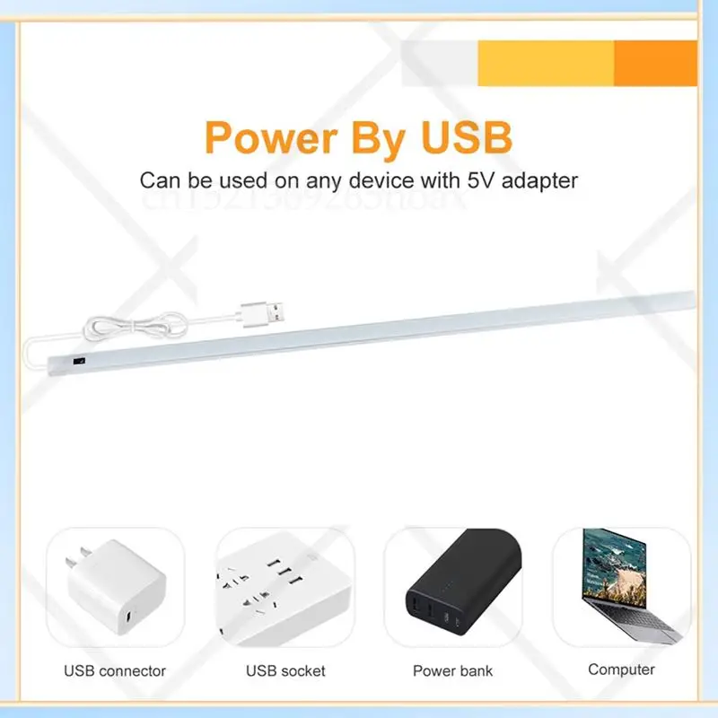 

-SPOR 2X 5V USB LED Strip Desk Lamp Hand Switch Motion Sensor Lamp Study Room Under Cabinet Lights 50Cm Warm Light