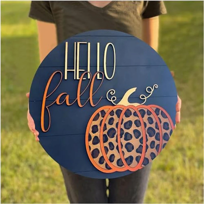 

2Pcs Pumpkin Sign For Front Door Truck Pumpkin Signs Welcome Fall Door Sign For Door Farmhouse