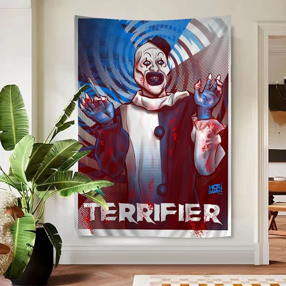 

Terrifier 2 Horror Movie Printed Large Wall Tapestry Cheap Hippie Wall Hanging Bohemian Wall Tapestries Mandala Home Decor