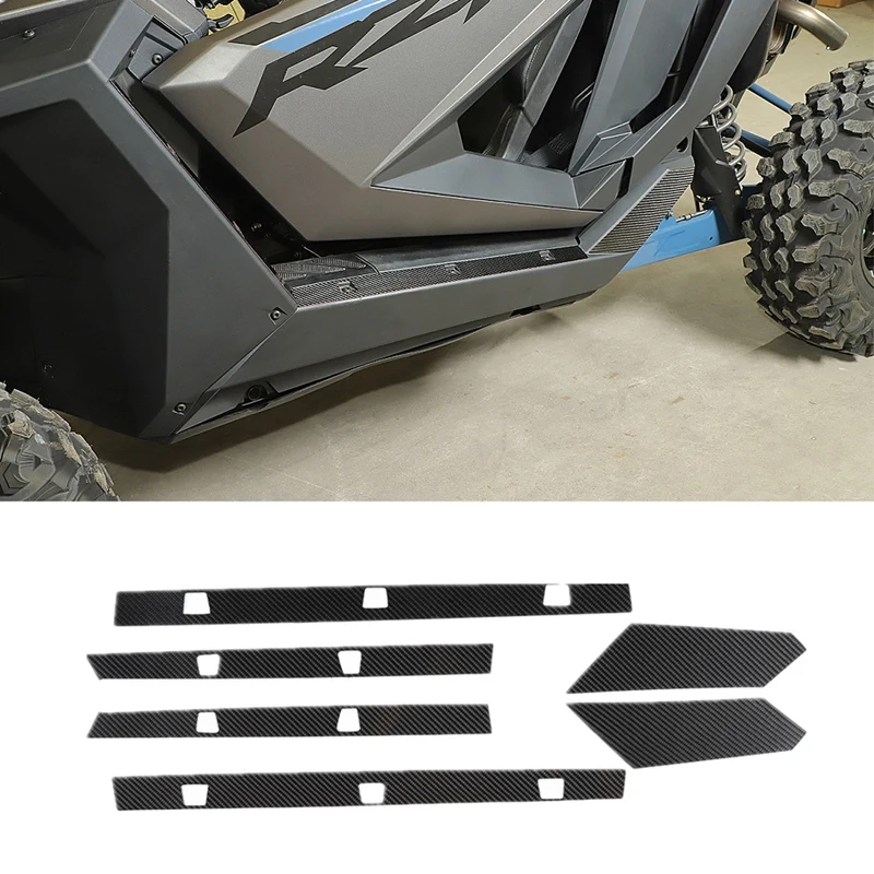 Carbon Fiber Side Skirts Protect Panel Trim Sticker Decoration For Polaris RZR PRO XP Ultimate 2021 2022 UTV Accessories