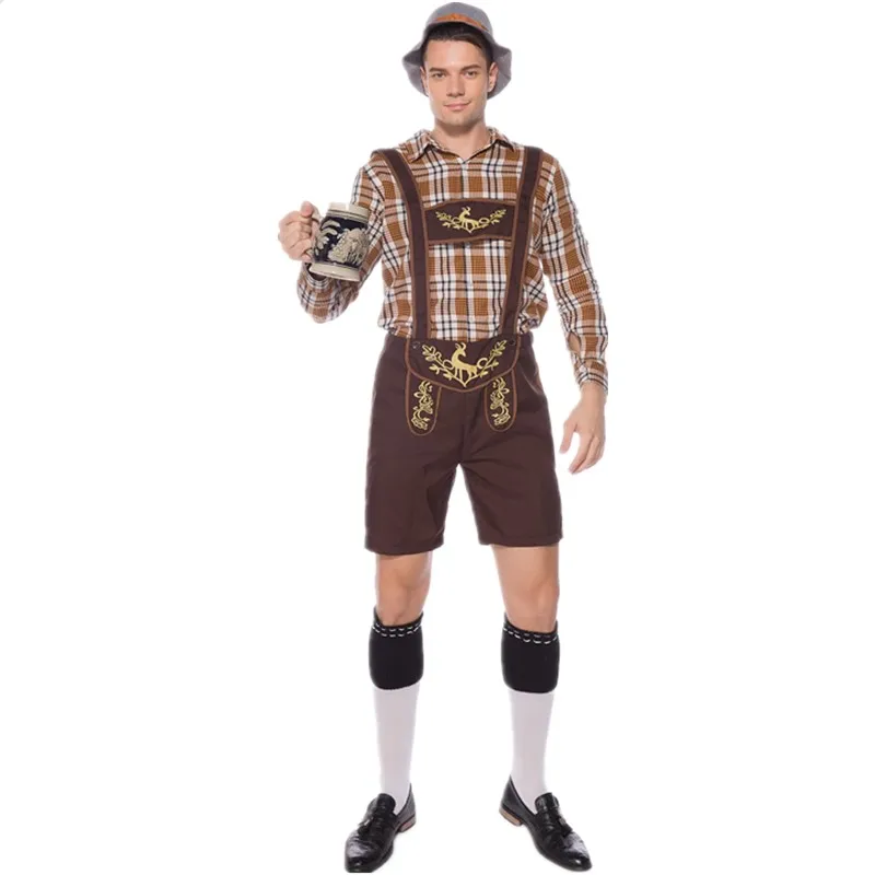 

Немецкий костюм на Октоберфест Lederhosen, Традиционный Костюм баварского пива, костюм на Хэллоуин для мужчин