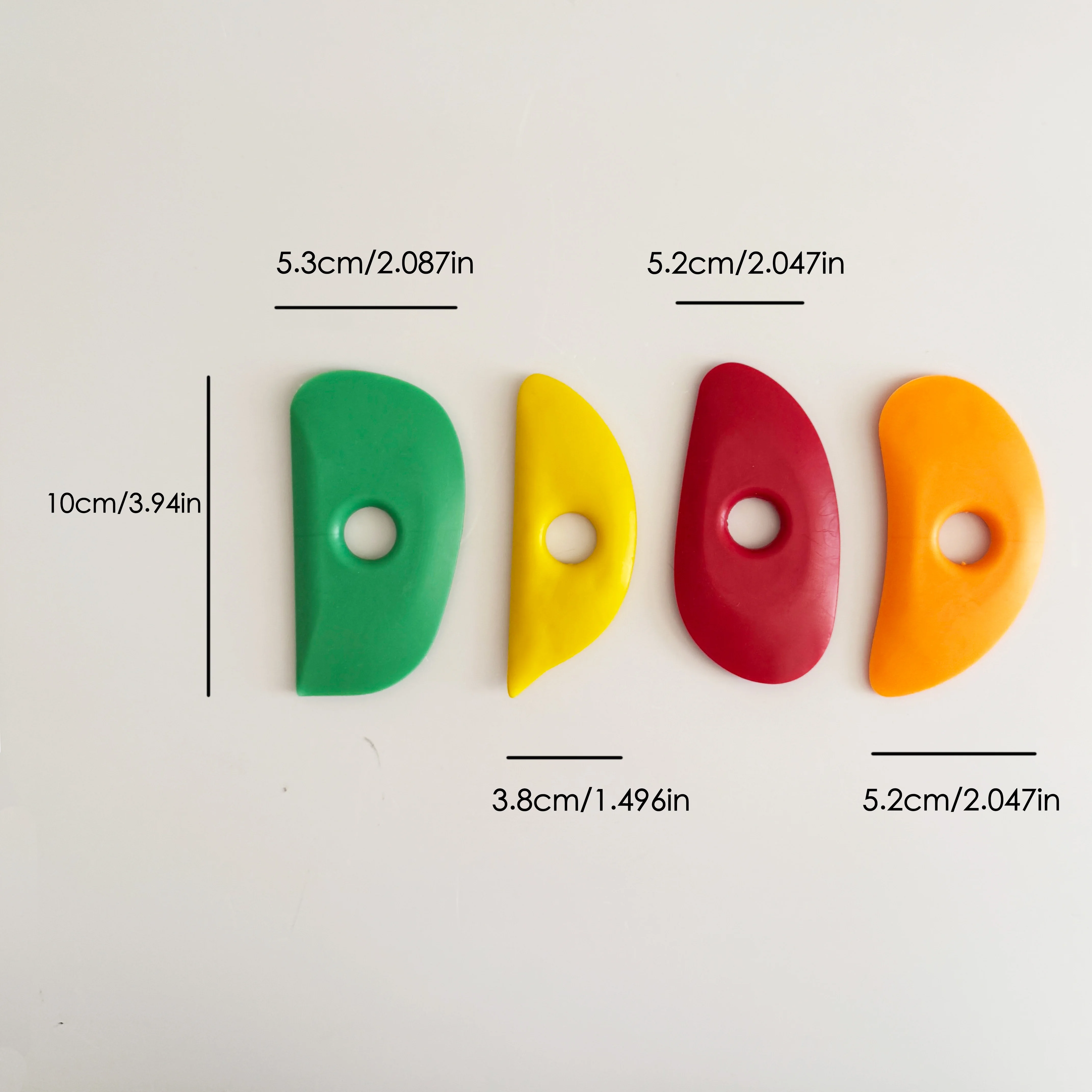 New Four-Color Soft Rubber Solid Color Set, Ceramic Soft Rubber Scraper Four-Piece Tool Set, Ceramic Carving and Shaping Tools, DIY Clay Sculpting and Polishing Accessory Set