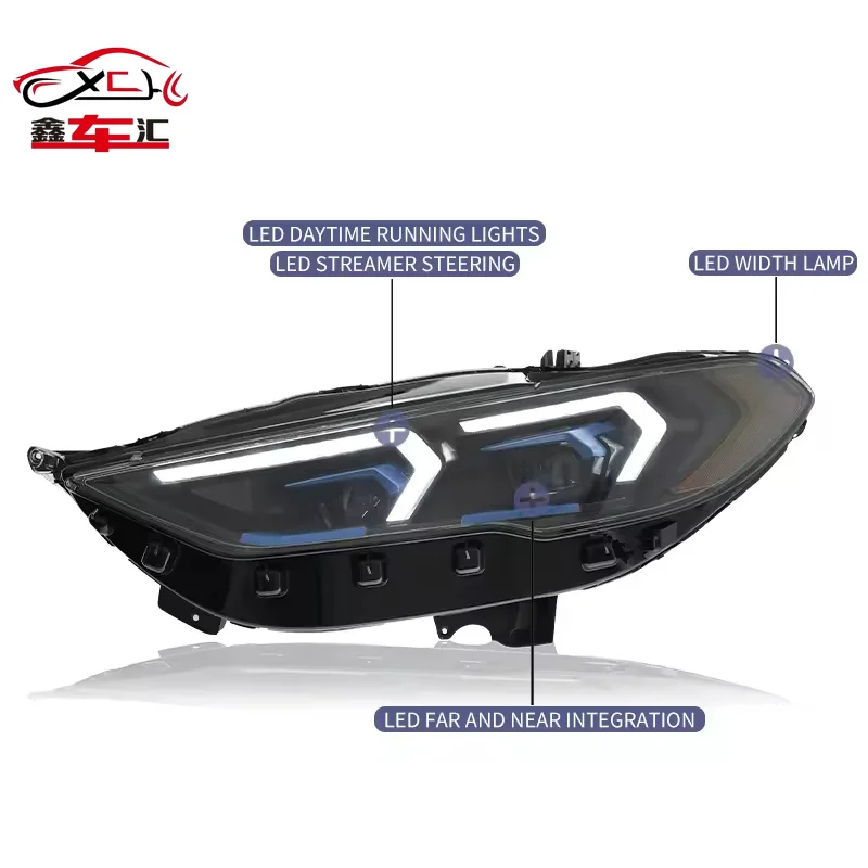 XCH For Ford Fusion Headlights 2017-2020 Mondeo LED Dynamic Signal Animation DRL Modified Retrofit for BMW Models