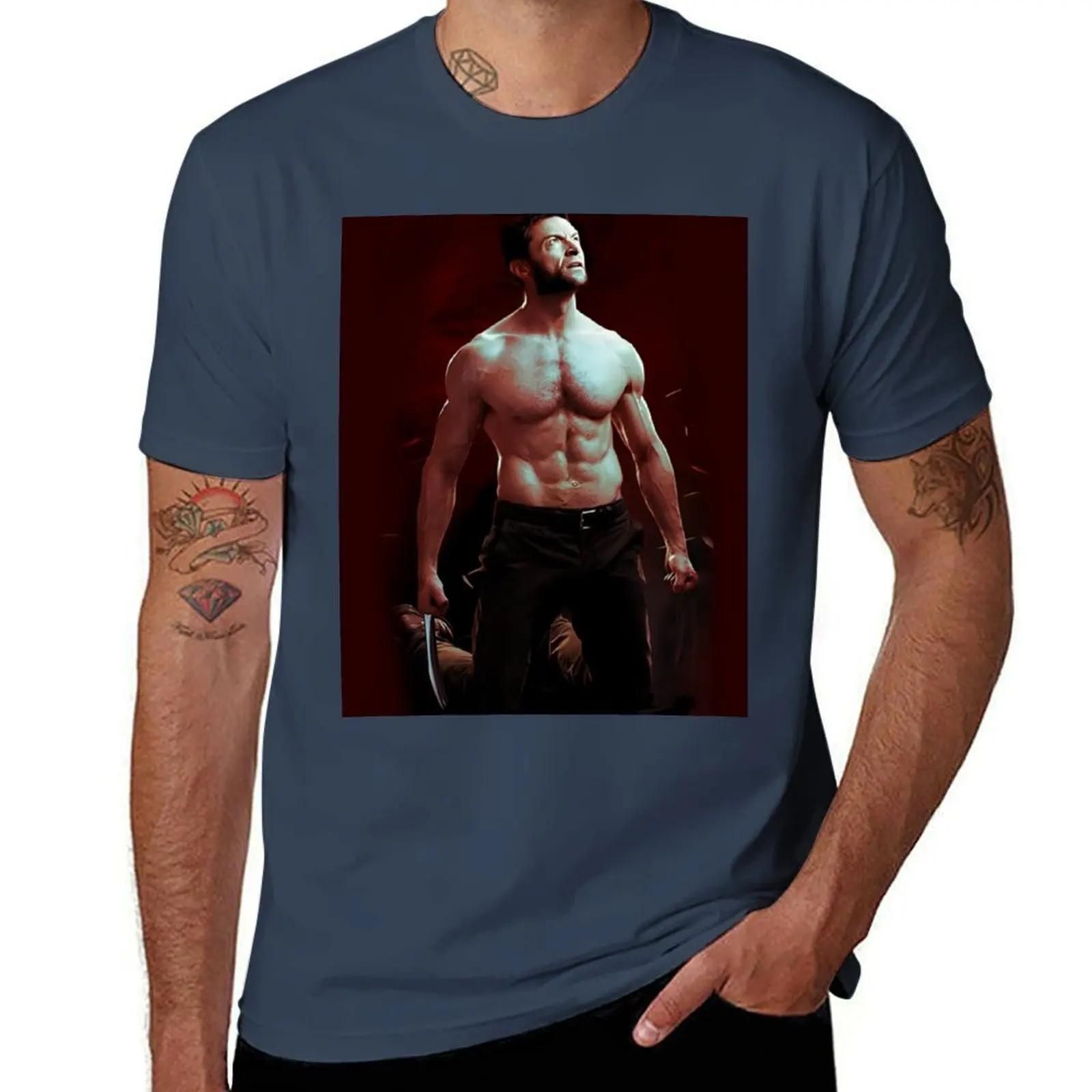 

Hugh jackman T-Shirt Basic Simple Design Short Sleeve Shirt