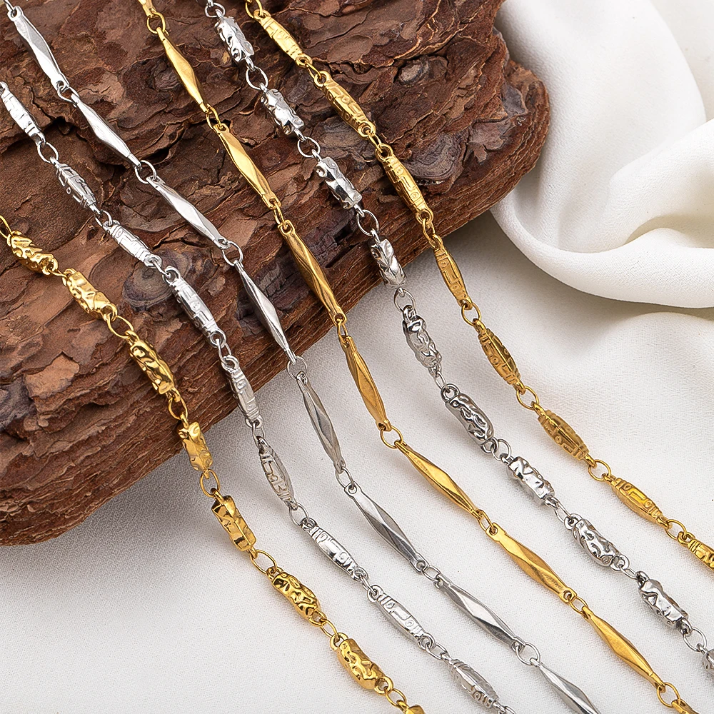 1Meter 0.5Meter Stainless Steel Irregular Lava Prisms Link Chains Trend Necklace Bracelet Jewelry Making DIY Material Components