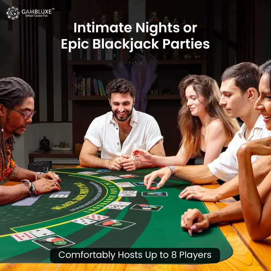 X 35 Tappetino Blackjack Tappetino da tavolo Blackjack liscio, resistente all'acqua e antiscivolo Realizzato in gomma da 3 mm Ottieni i tuoi giochi Blackjack Ago qualsiasi