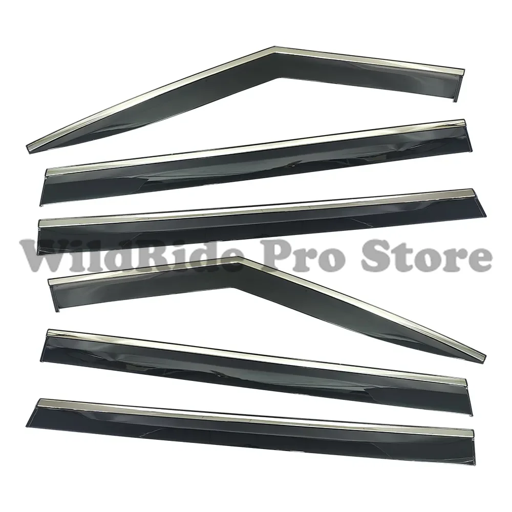 1 مجموعة ل 6 قطعة لشركة هيونداي سانتا في 2024 نافذة منحرف المطر الشمس الحرس الباب قناع الطقس