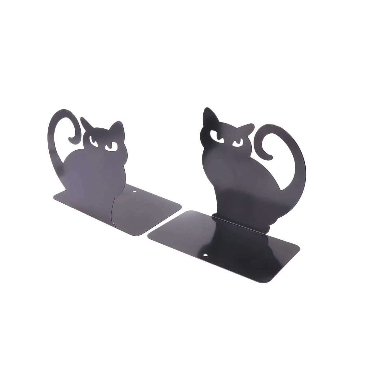 2 قطعة الدفتين القط الحديد معدن مكافحة الصدأ كتاب دعم للمنزل مكتبة غرفة الدراسة الأسود كتاب حامل الإطار المنظم