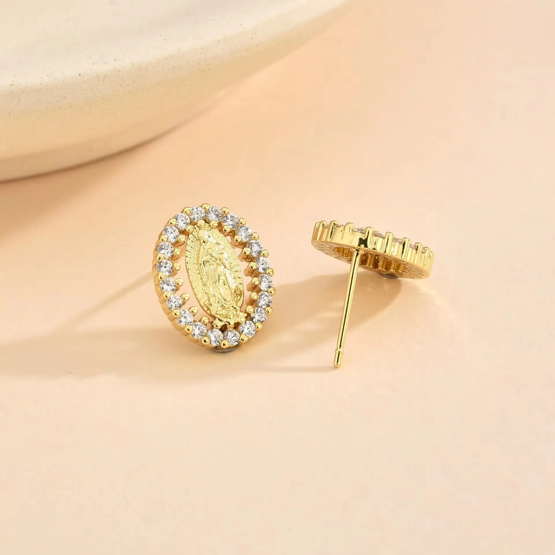 QMCOCO  New Round Zircon Hollow Earrings For Women Design Advanced Sense Cool Personality Fashion Jewelry Gifts