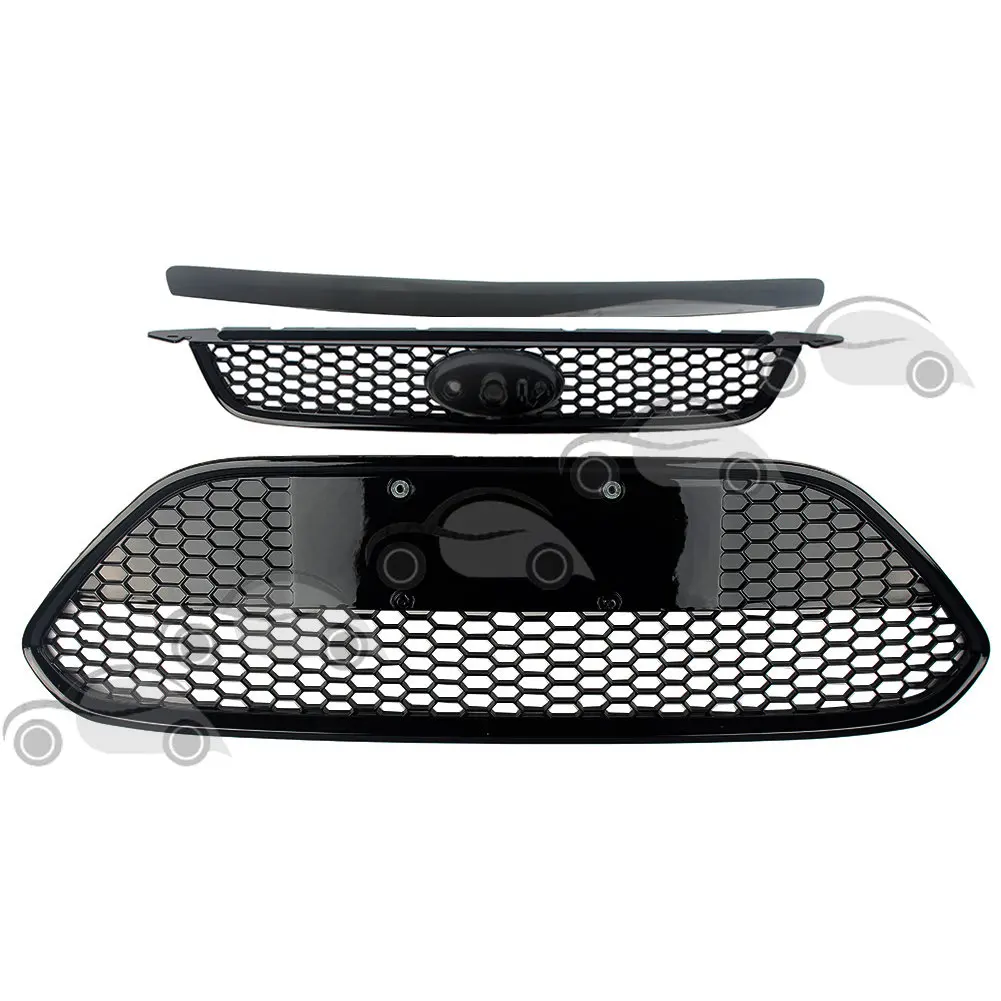 Car Upper Lower Grilles Bumper Honeycomb Front Cover Trim For Ford Focus  2009 2010 2011 2012 2013 2014 2015 Hatchback Sedan