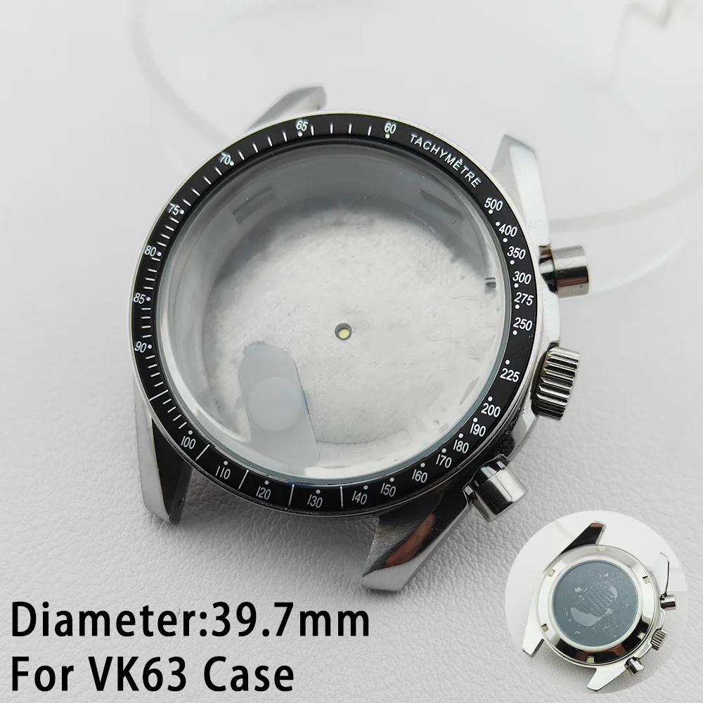 

For VK63 Case Footprint Watch Case 39.7MM Back Chronograph Fit For Speed Watch Master Modified Case Repair Parts