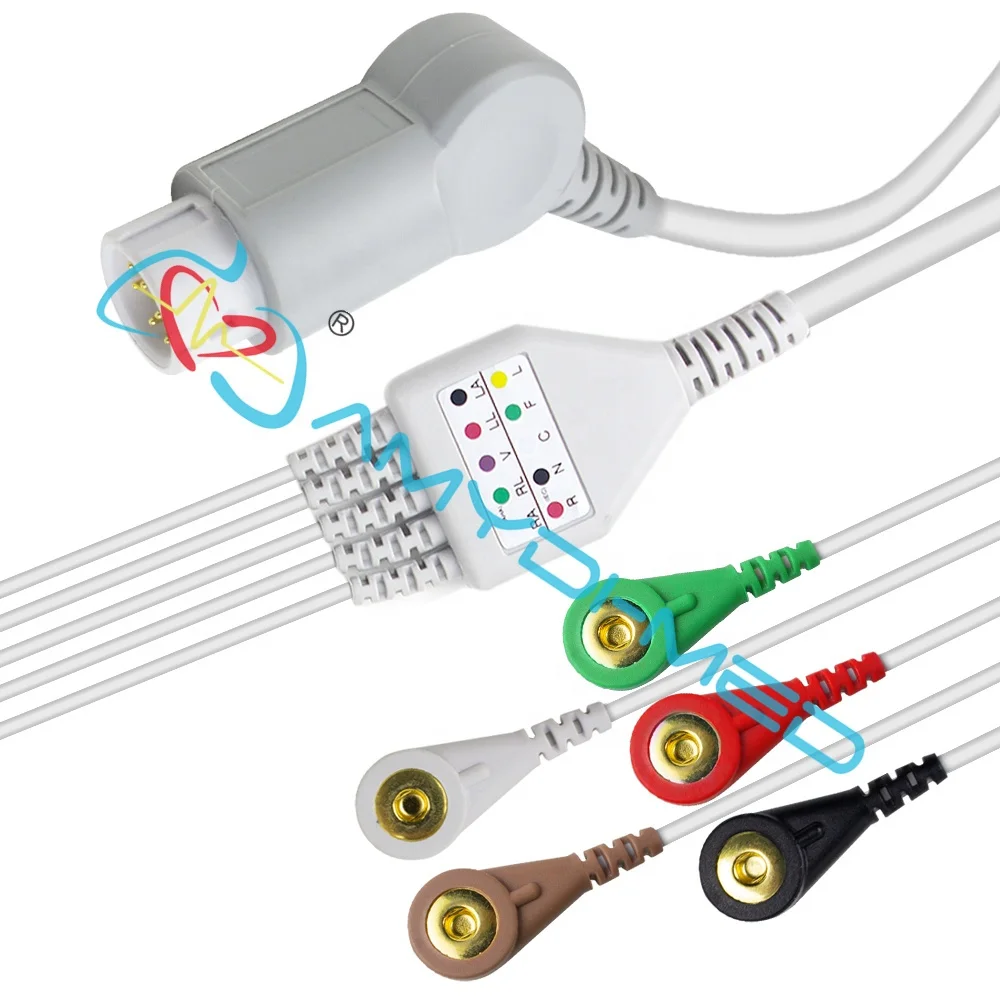 

Medical Cables Healthcare Supply Compatible With Philips Newtech Round 12P 5 Lead Snap ECG EKG Cable