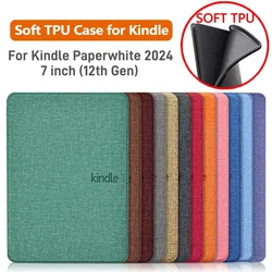 Smart Case For Kindle Paperwhite 12th Generation case 2024 Soft TPU Silicone Cover for Kindle Paperwhite 2024 7 inch (12th Gen)