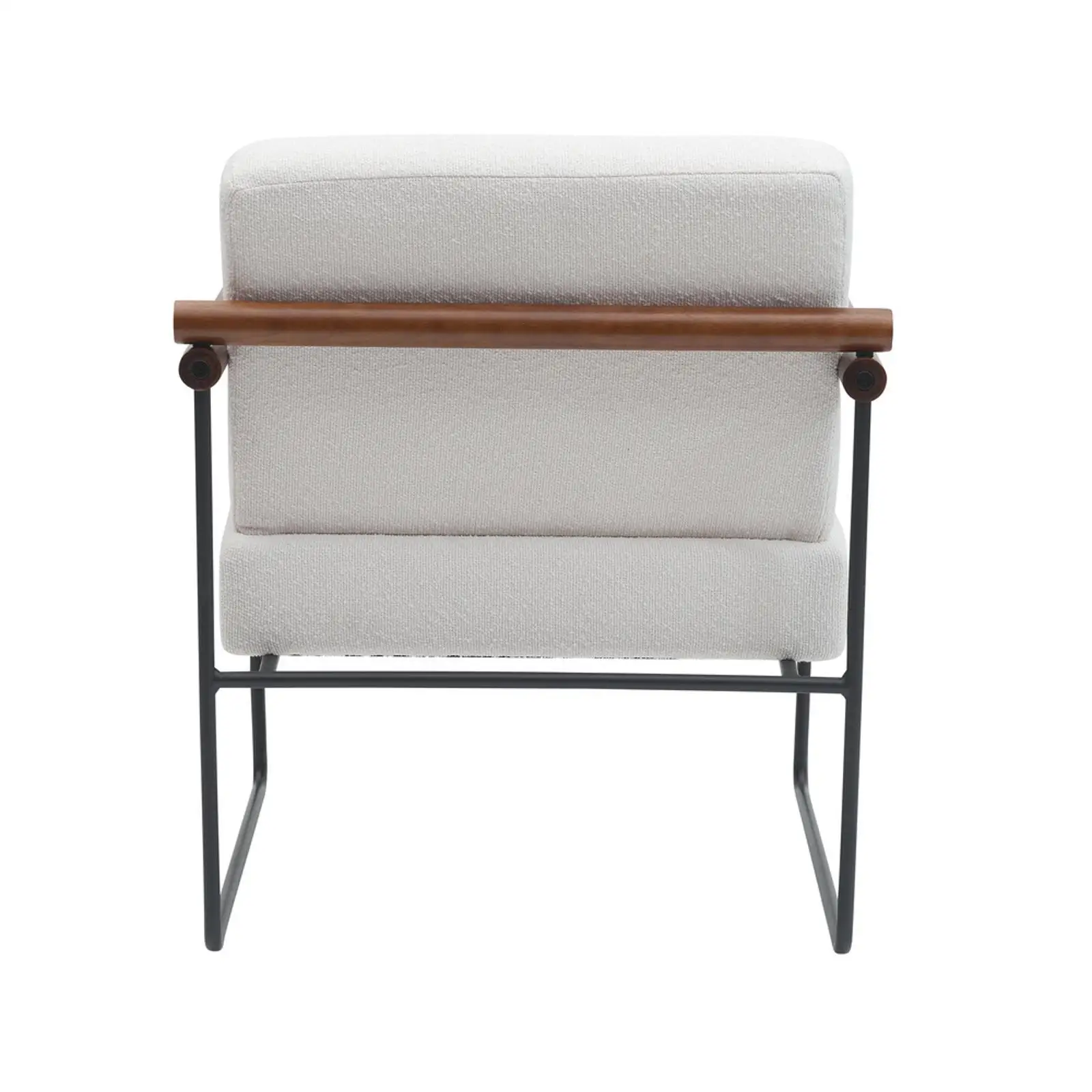 

Beige Minimalist Accent Chair Upholstered Lounge Seating with Armrests for Bedroom Study Home Office Reading Nook