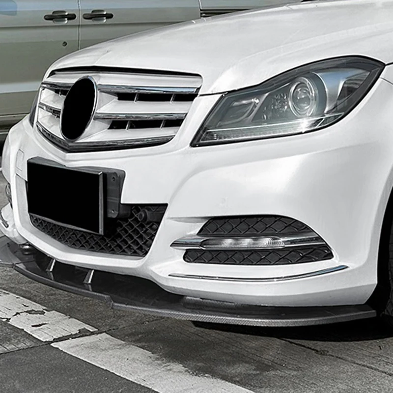 Car Front Bumper Splitter Lip Diffuser Spoiler Cover Guard For Mercedes-Benz C-Class W204 2011-2014 Gloss Black Parts