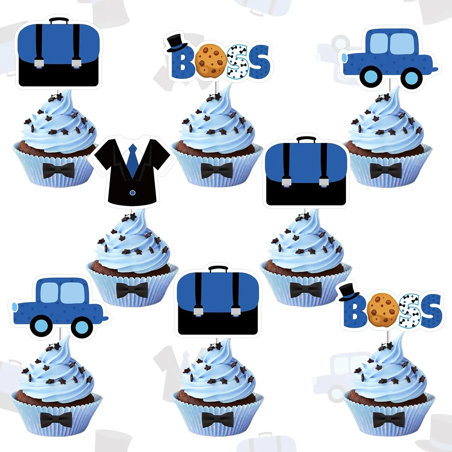 Feliz chefeday tema decorações de festa de aniversário carro chefe tema mesa topper para bebê menino chefe 1o 2o 3o aniversário fontes de festa