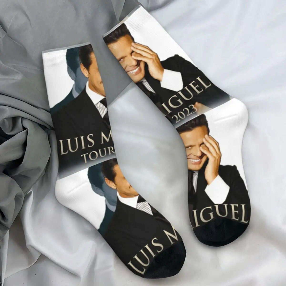 Luis Miguel Tour 2024 Mexican Singer Socks El Sol De Mexico Fashion Stockings Adults Men Sports Socks Autumn Anti Sweat Socks