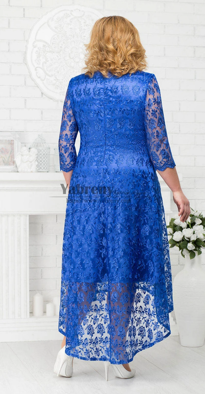 High Low Royal Blue Mother of the Bride Lace Dress 2022 Fashion mother of the bride dresses