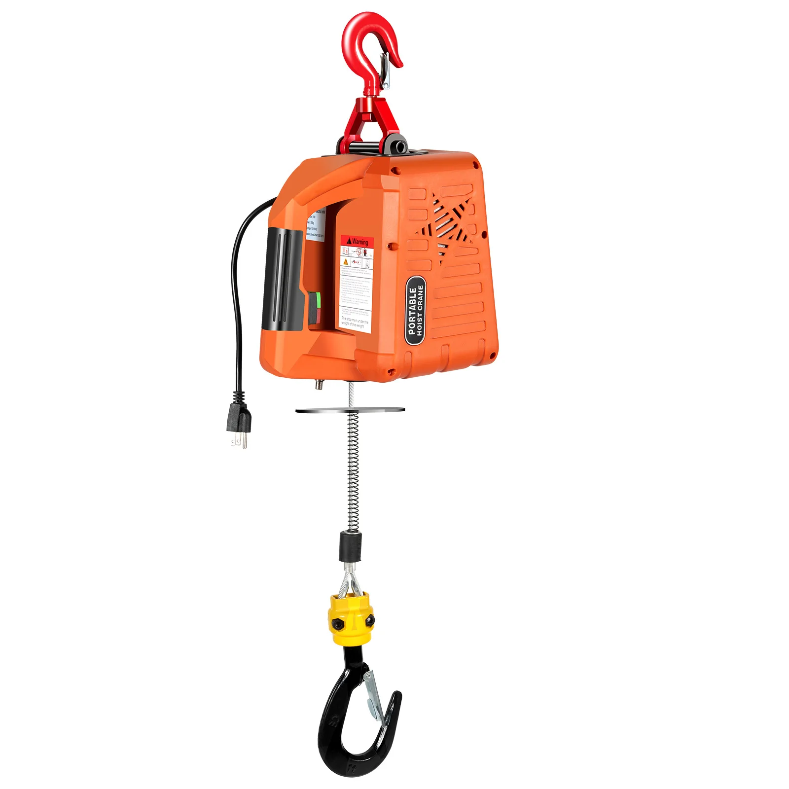 1500W Electric Hoist Winch, Electric Hoist Winch with Remote Control 500kg/1100lbs Loading Capacity for Gardens, Forests, Factories, Warehouses, Garages