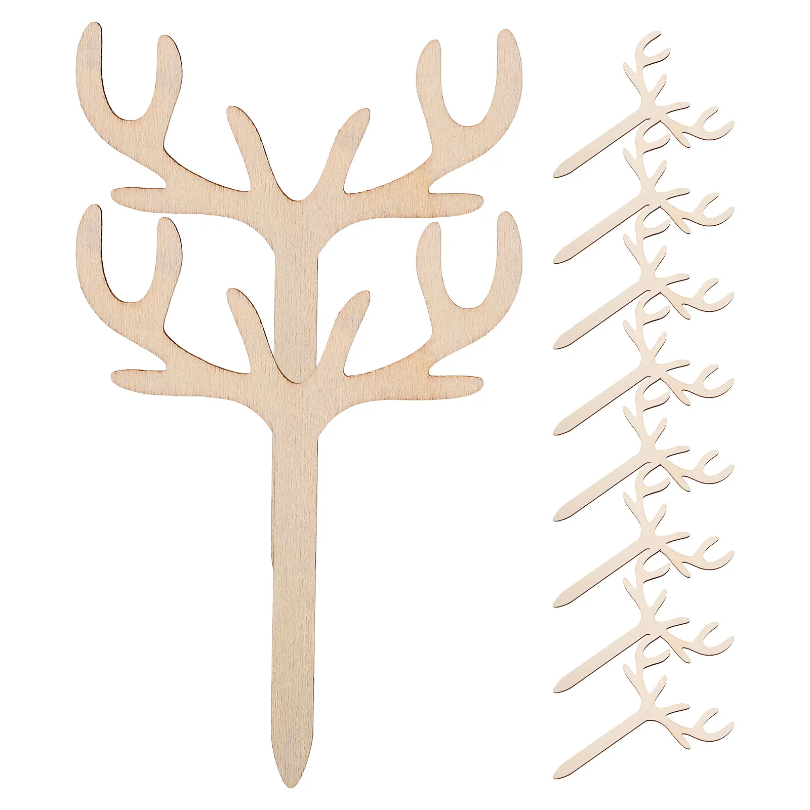 

10 Pcs Decorations Deer Antlers Picks Merry Christmas Party Favors Smooth Finish Cake Insert S wich Toothpicks Wedding Elk