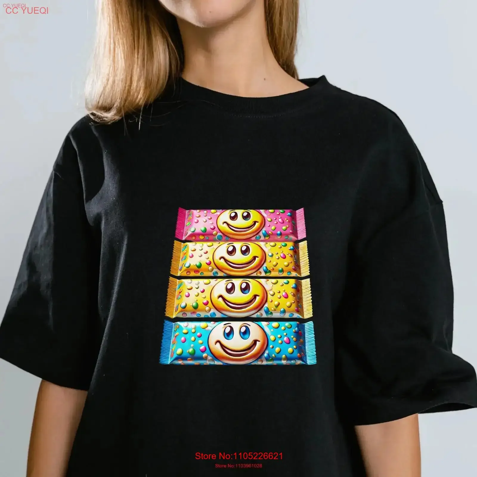 Sweet Treats T Shirt Cheerful Candy Chocolate Dessert Sugar Food Funny Illustration Trendy Lollipop Bar Design Isolated fashion