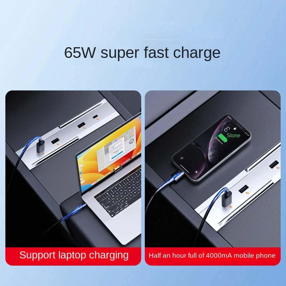 

ELECT-Suitable For Tesla 2024 Happy Edition Car Docking Station Model 3 Central Control One-To-Four Fast Charging Console Hub Pa