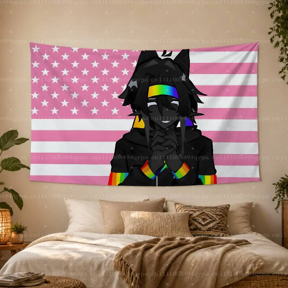 S-Spokeishere Spok U-Unstable Universe UU Amerikanischer Wandteppich mit rosa Flagge für Studentenwohnheim, Schlafzimmer, Outdoor-Dekoration, vier Ösen – Detail 10