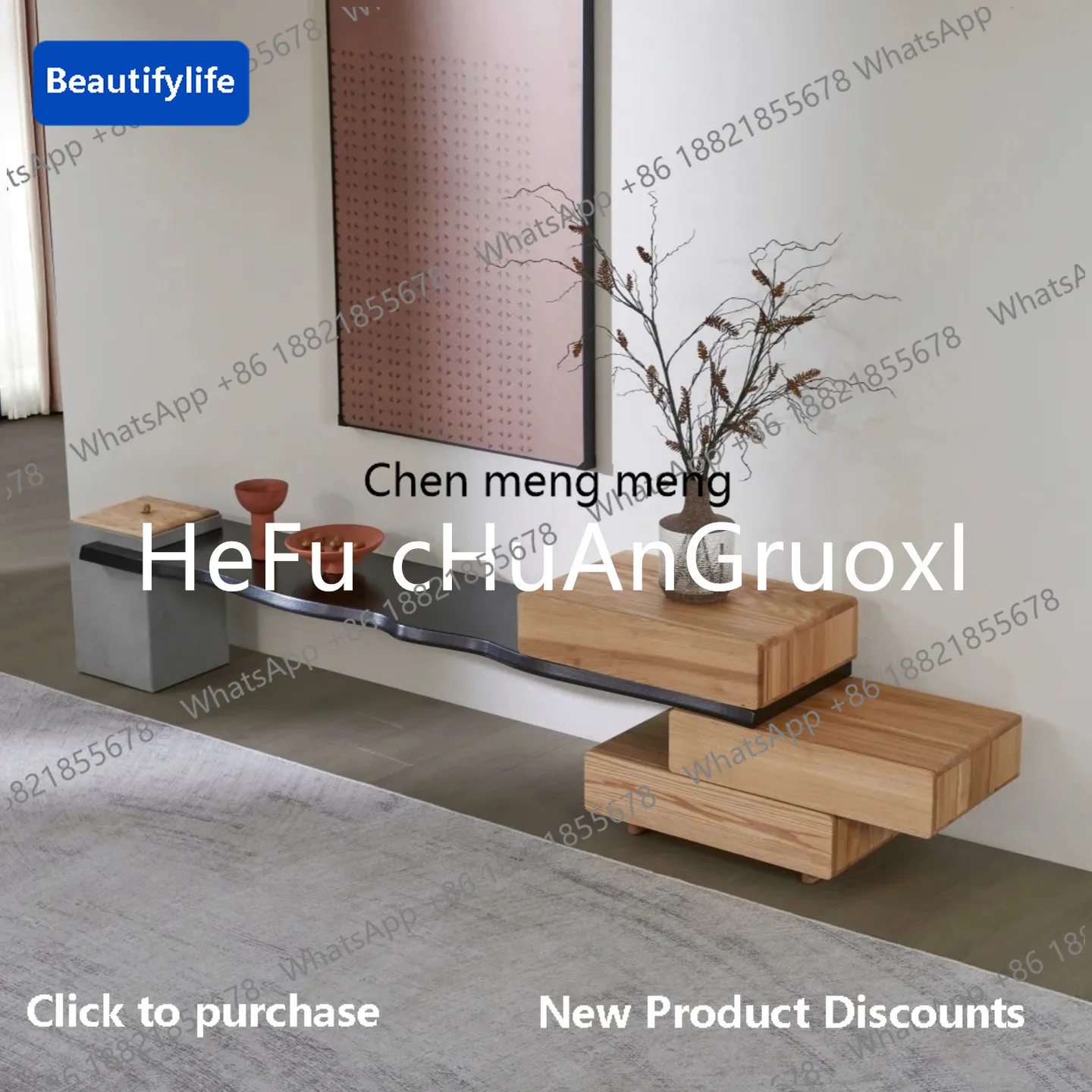 

C139 Solid wood bedside stool storage living room silent wind TV cabinet B & B hotel, solid wood furniture