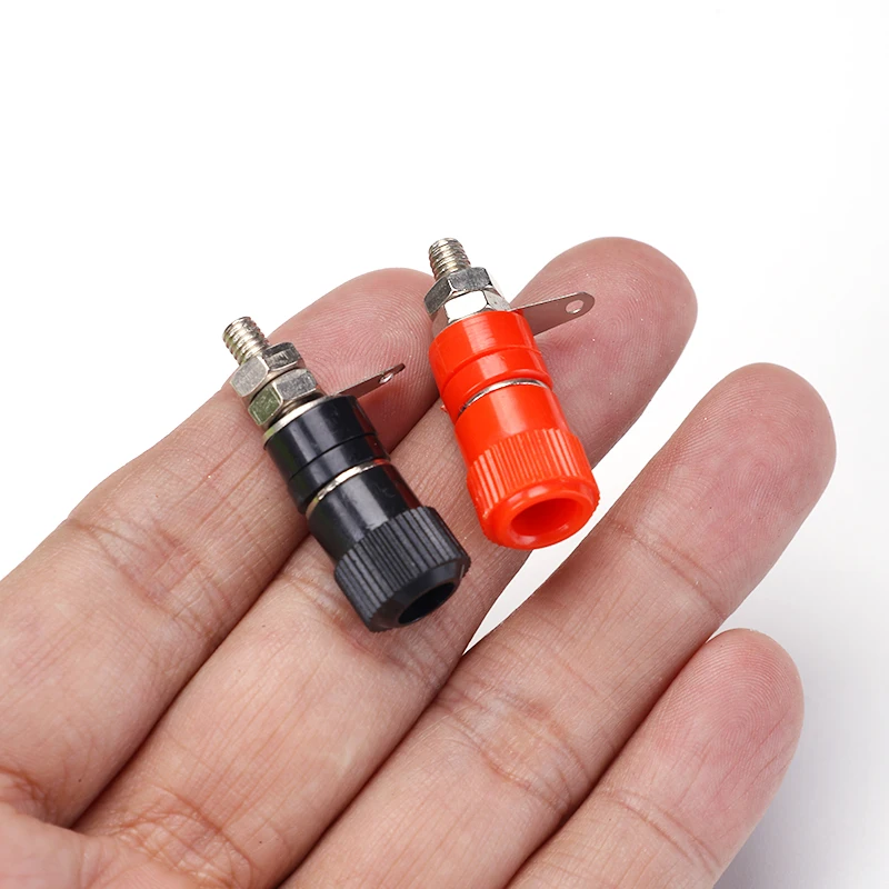 2 Stück 4mm Professioneller Bananenstecker-Anschluss, vernickelte Bindungsmutter, Steckverbinder – Detail 2