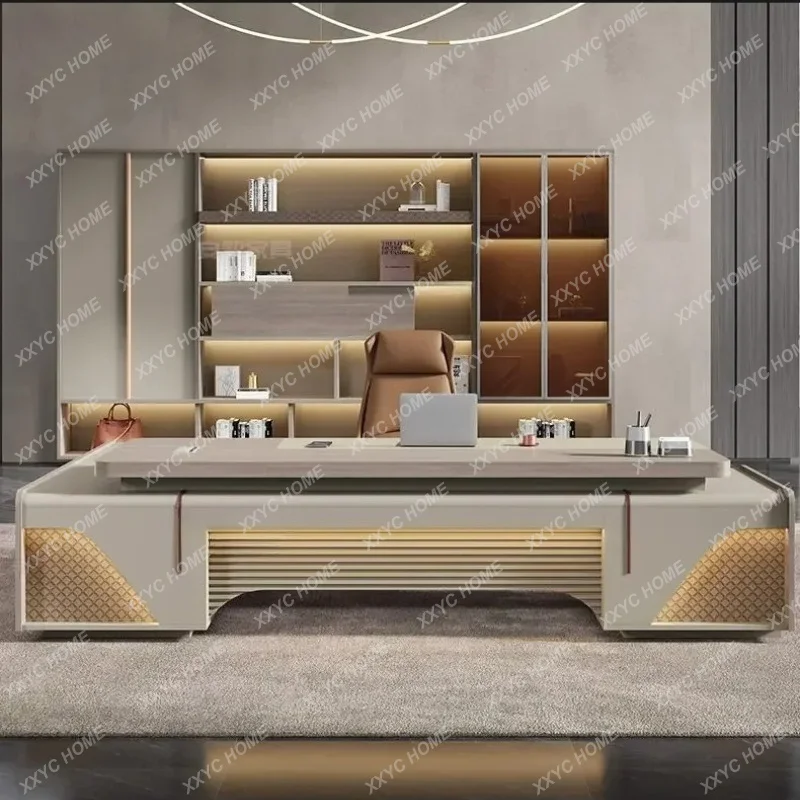 XXStrong Storage Executive Desk  Asthetic Luxury Modern Office Desks Drawers Cheap LargeOffice Furnitur