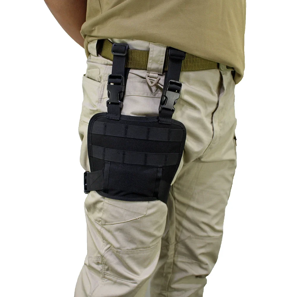 Tactical Drop Leg Thigh Holster Pouch Pack Molle Pistol Magazine Platform Pouch Holster with Adjustable Belt & Thigh Straps