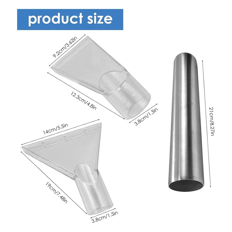 مرفق مستخرج الفراغ لتنظيف السجاد والداخلي وتفصيل السيارة طقم مستخرج Ripclean المعدني + 3 محولات فراغ