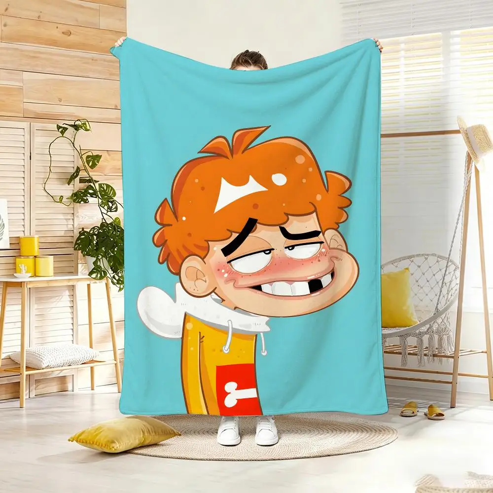 Cartoon Figure A-A ShuaiS Throw Lightweight 240g Flannel Blanket Soft Skin-friendly for Summer Cooling