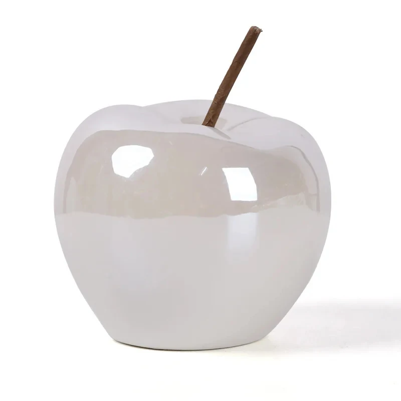 Glowing Ceramic Apple Statue Decoration Desk Ornaments Apple Sculpture Using Button Batteries Glowing Apple Room Aesthetic Decor