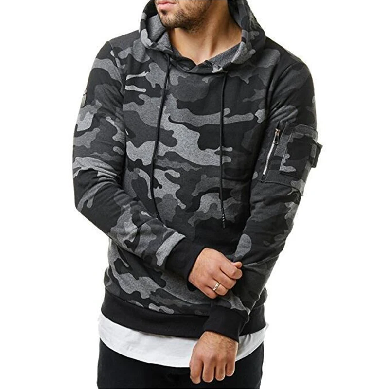 

Camouflage Zip Up Hoodies Men Camo Autumn Fall Hooded Sweatshirts Male Street Hoody Pockets Hip Hop Hiking Clothes M-3XL