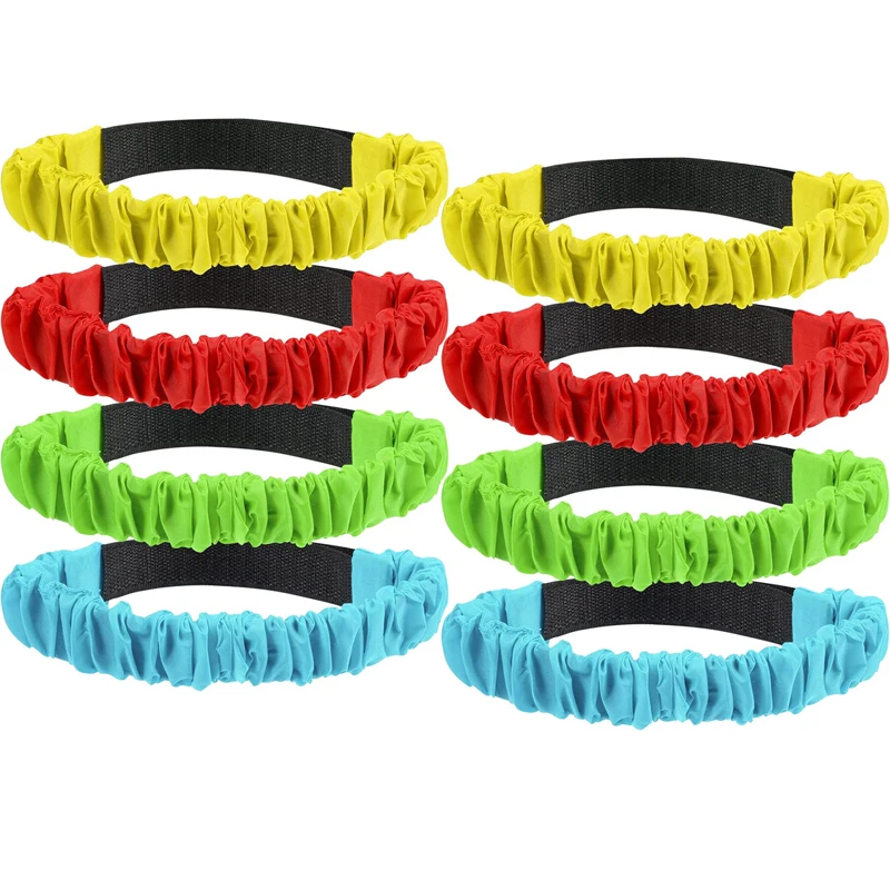 8PCS Legged Race Bands Elastic Tie Rope Outdoor Relay Race Games For Kids Carnival Party Supplies Backyard Teamwork Gifts Funny