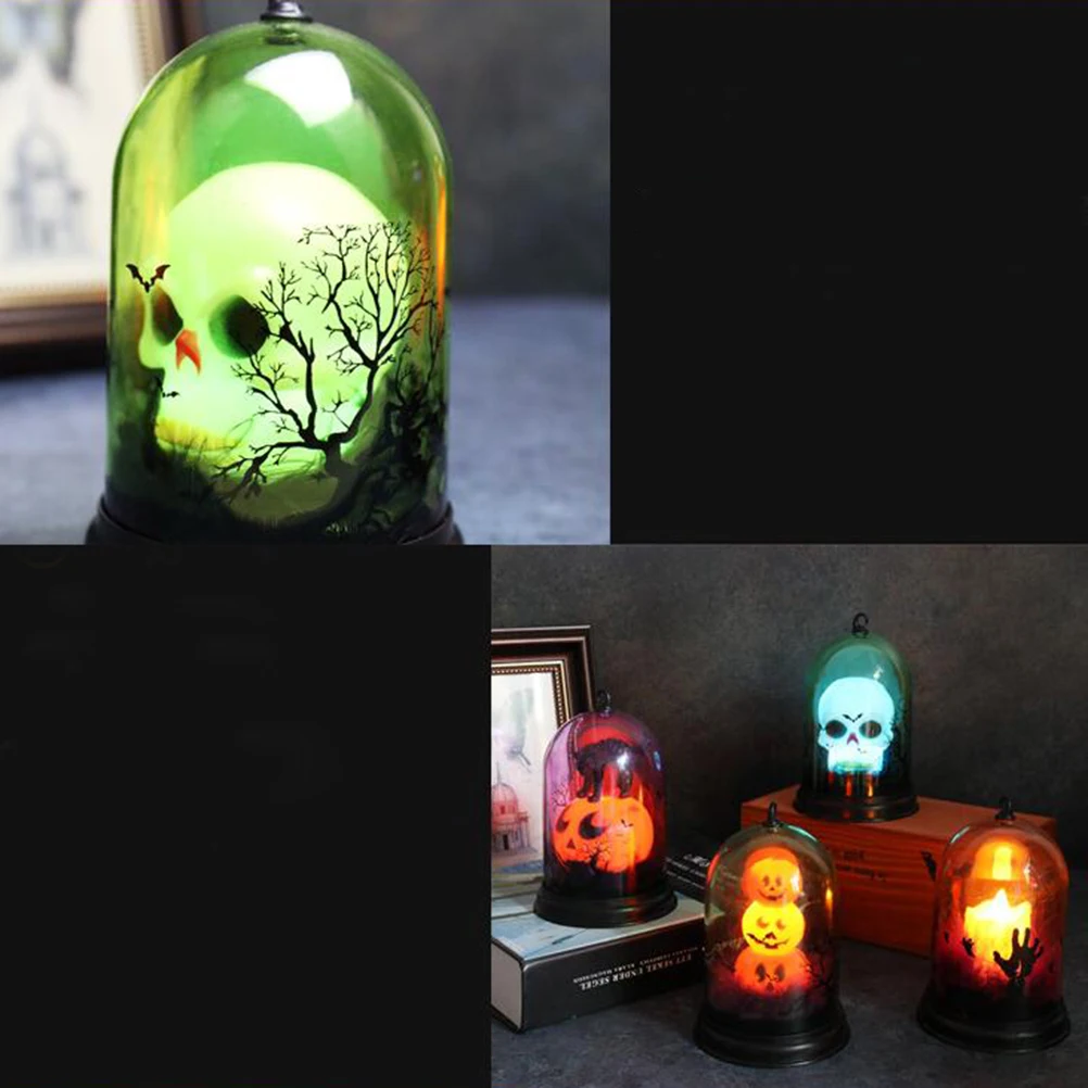 

Pumpkin Lantern Skull Halloween Desk Portable Decorative Led Decoration Fall Home