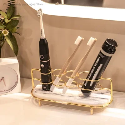 New electric toothbrush holder light luxury golden bathroom shelf Washing table diatom mud absorbent pad toilet storage rack