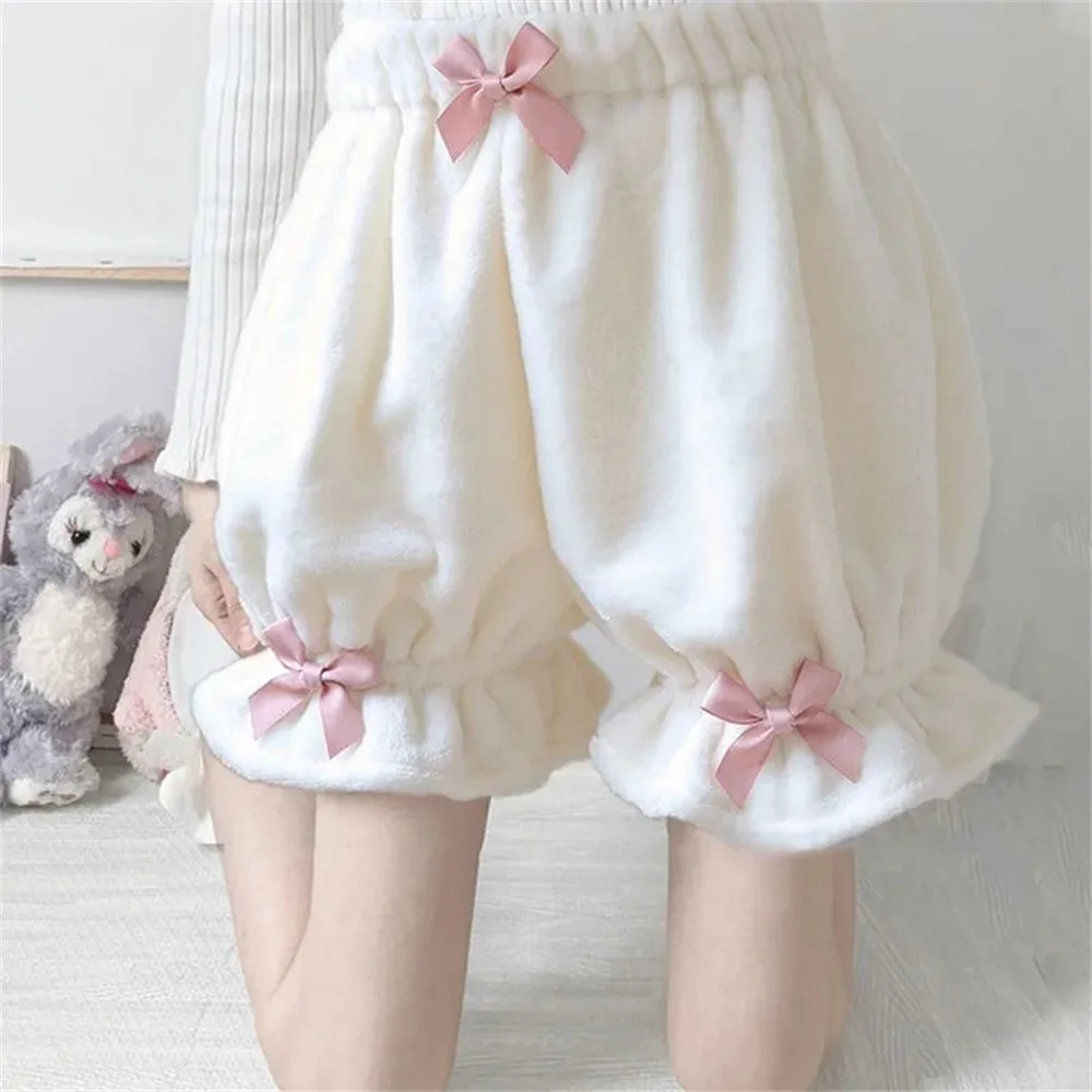 Kawaii Casual Five-point Pants for Women Japan Korean Student Soft Cute Bow Bermuda Shorts Y2k Harajuku Chic Knee-length Shorts